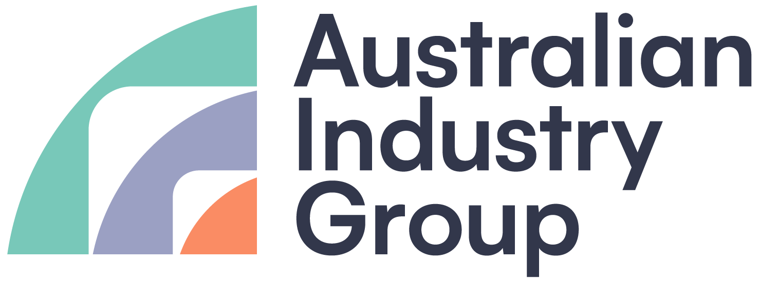 Australian Industry Group logo with colourful design.