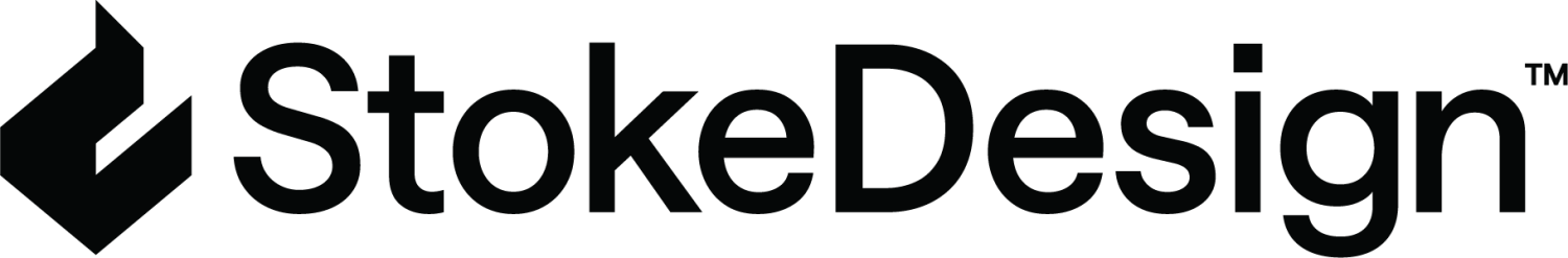 Stoke Design logo with stylised graphic element.