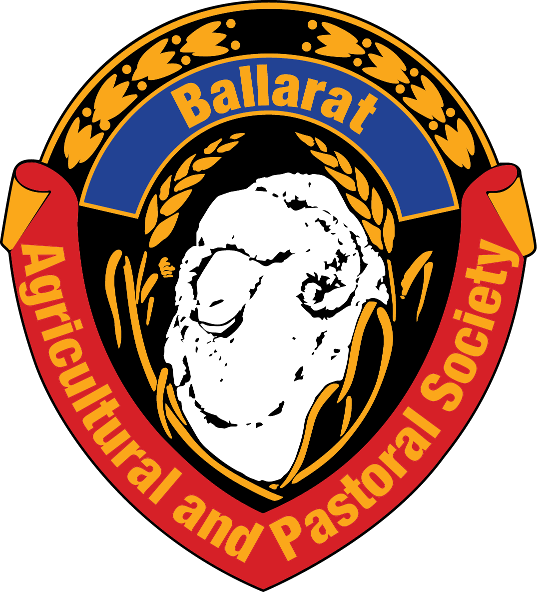 Ballarat Agricultural and Pastoral Society logo with sheep.