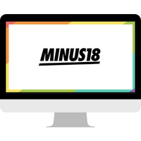 Minus18 logo on a computer screen