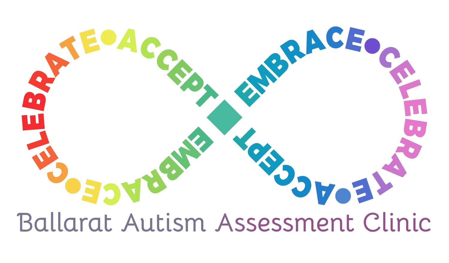 Ballarat Autism Assessment Clinic logo with infinity symbol.