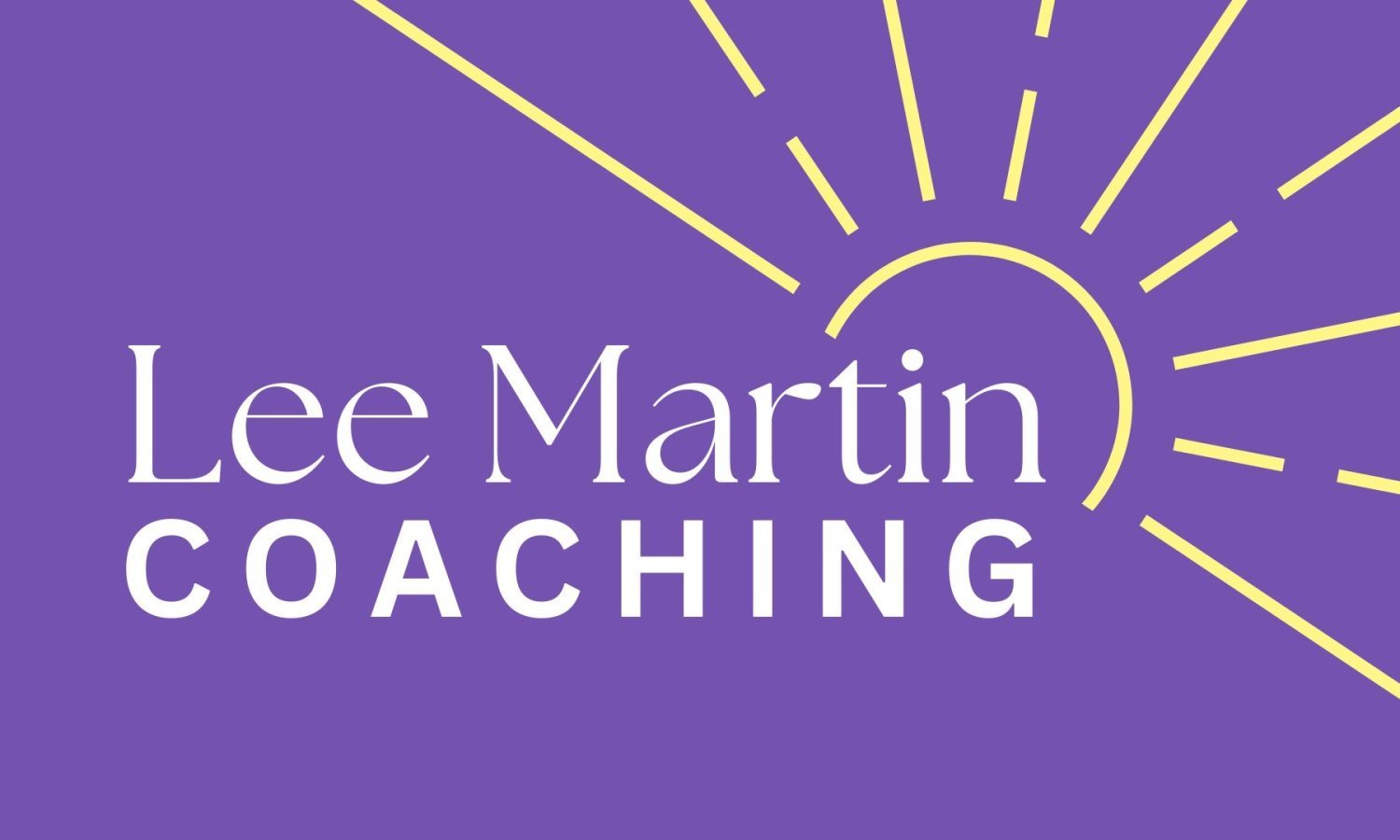 Purple and yellow Lee Martin Coaching logo