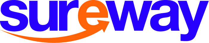 Sureway logo with orange arrow design.