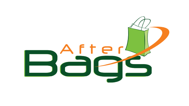 After Bags logo with green shopping bag design.