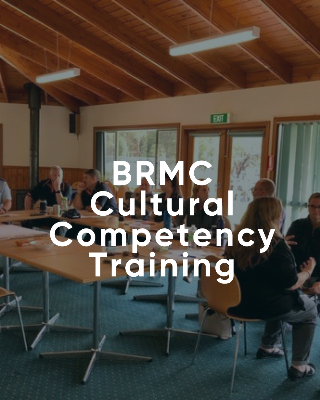 People attend cultural competency training in meeting room.