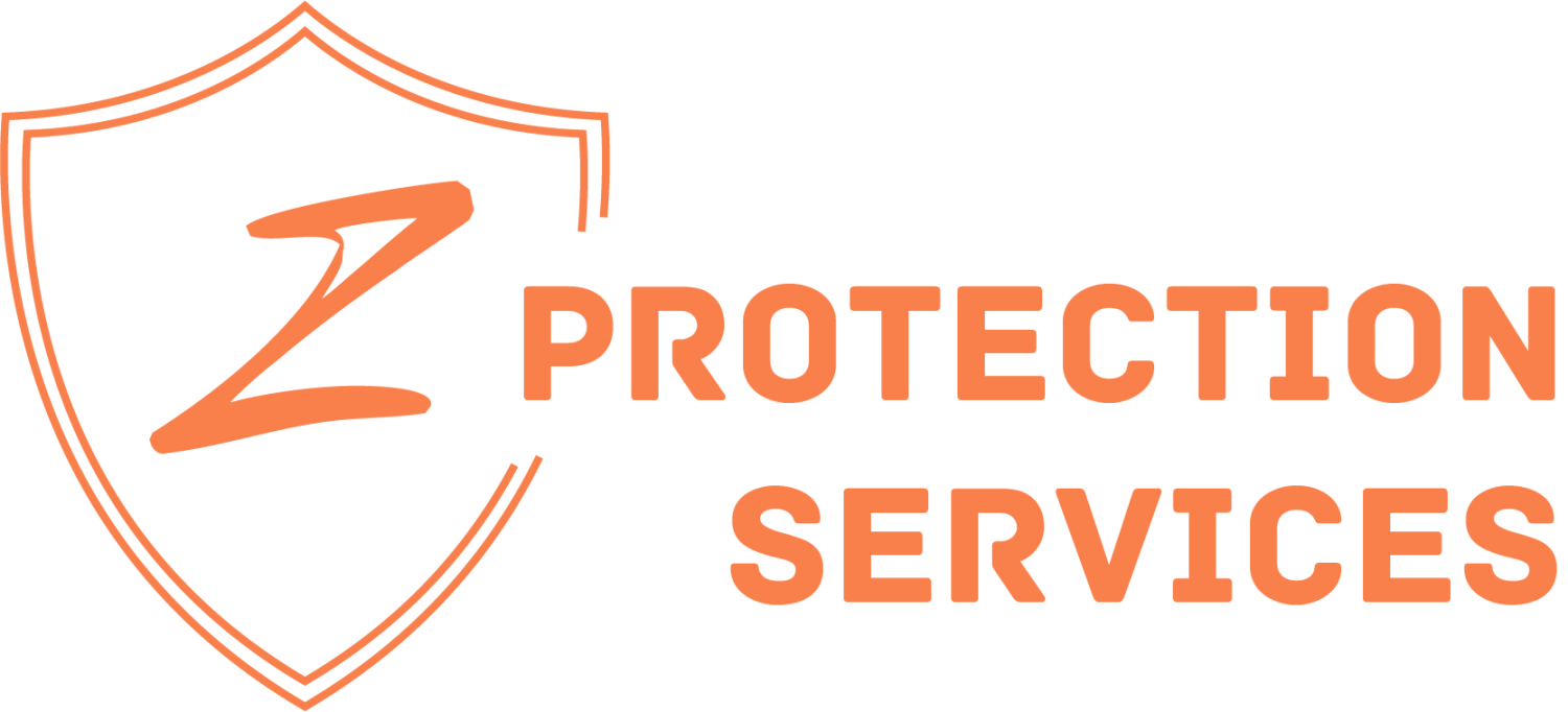 Z Protection Services logo in orange shield design.