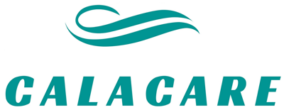 Calacare logo with curved wave design