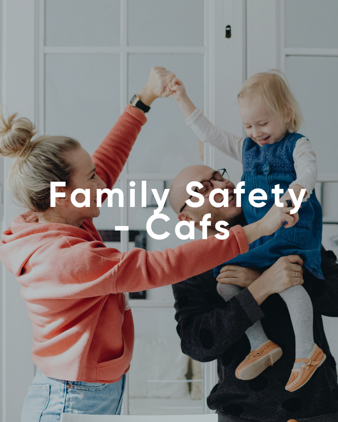 Happy family playing together indoors