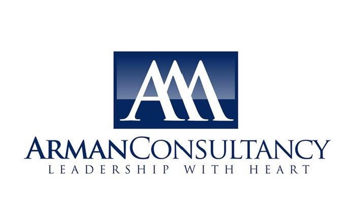Arman Consultancy logo with leadership slogan.