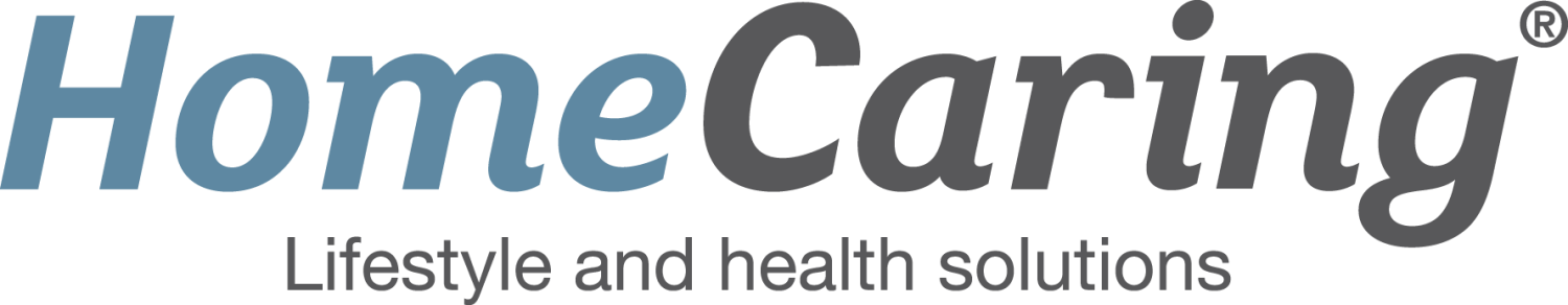 HomeCaring logo: Lifestyle and health solutions.